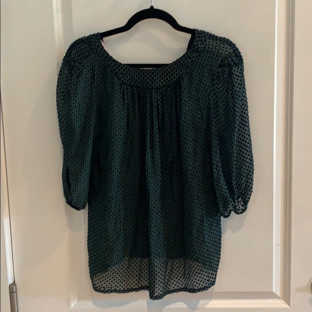 Silk blouse with velvet dots